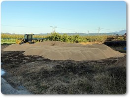 もみ殻堆肥の山 もみ殻堆肥の山